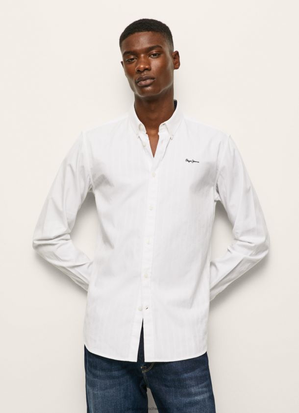 lisselton gestreiftes Schafthemd Männer Pepe Jeans Weiss 84XH6T1064