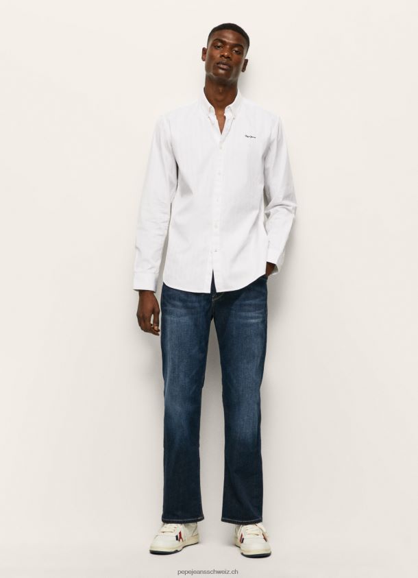 lisselton gestreiftes Schafthemd Männer Pepe Jeans Weiss 84XH6T1064