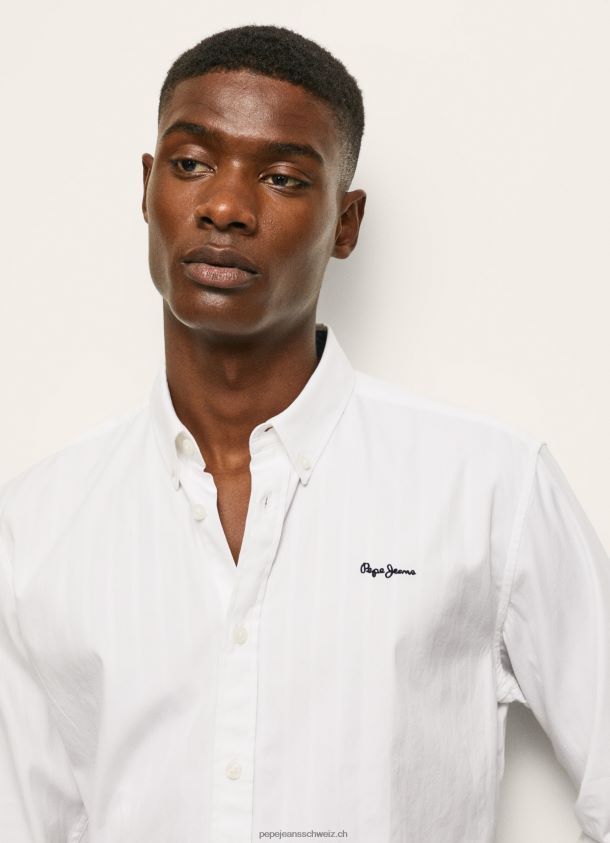 lisselton gestreiftes Schafthemd Männer Pepe Jeans Weiss 84XH6T1064