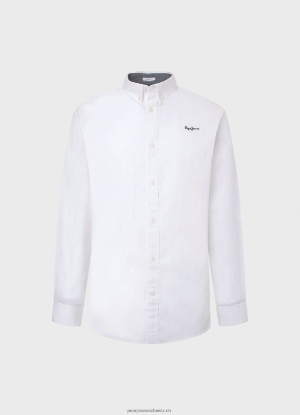 lisselton gestreiftes Schafthemd Männer Pepe Jeans Weiss 84XH6T1064