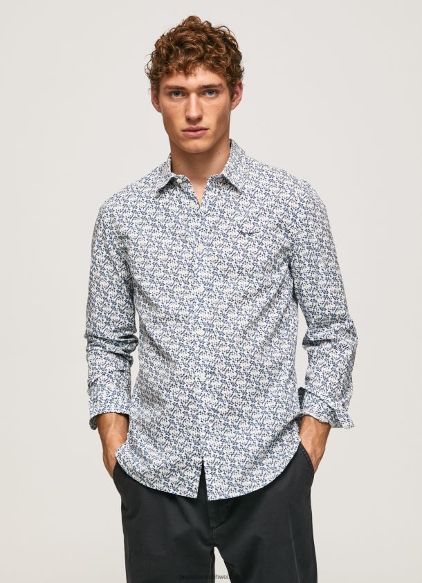 lou schmal geschnittenes Popeline-Hemd Männer Pepe Jeans Weiss 84XH6T1070