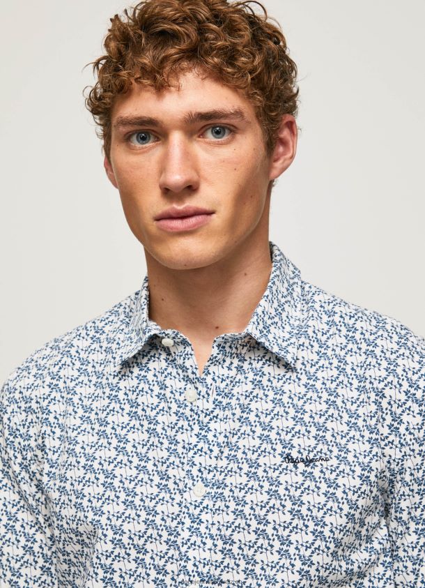 lou schmal geschnittenes Popeline-Hemd Männer Pepe Jeans Weiss 84XH6T1070