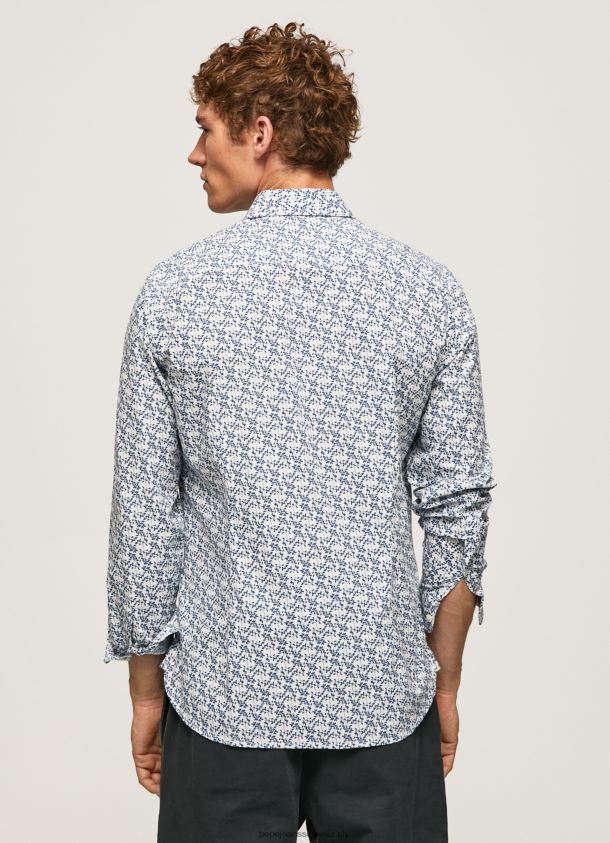 lou schmal geschnittenes Popeline-Hemd Männer Pepe Jeans Weiss 84XH6T1070