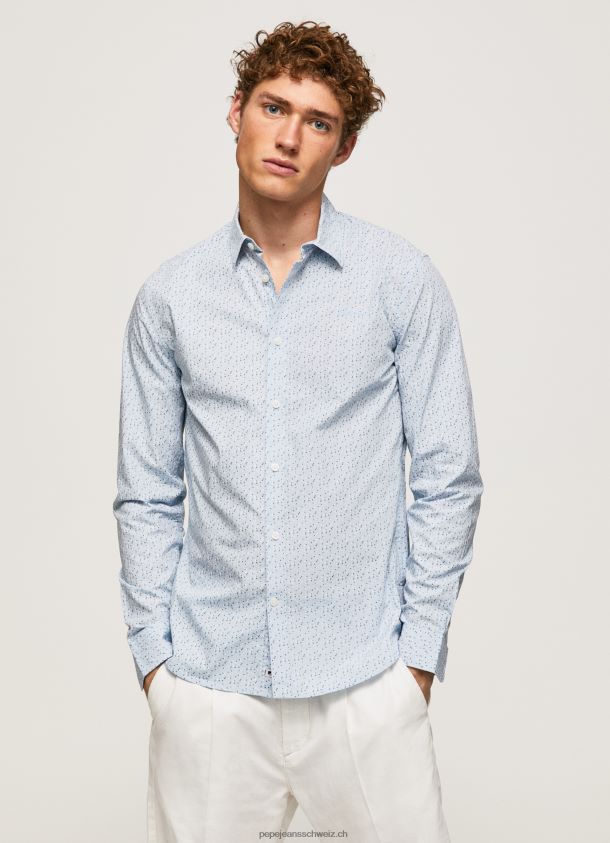 lovejoy Hemd aus geblümter Popeline Männer Pepe Jeans blau bleichen 84XH6T1045