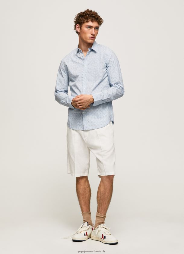 lovejoy Hemd aus geblümter Popeline Männer Pepe Jeans blau bleichen 84XH6T1045