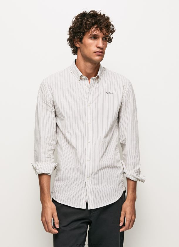 schmal geschnittenes Popeline-Baumwollhemd Männer Pepe Jeans Weiss 84XH6T1022