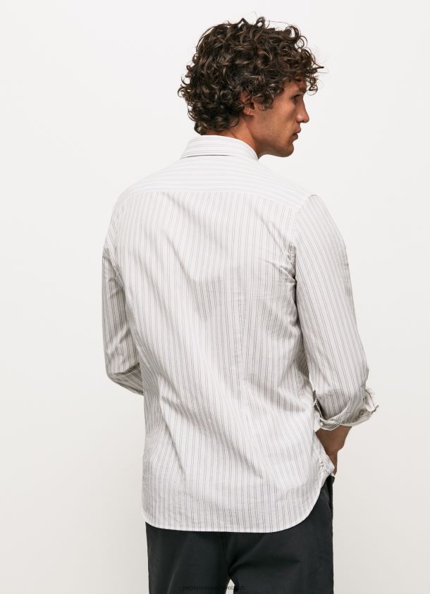 schmal geschnittenes Popeline-Baumwollhemd Männer Pepe Jeans Weiss 84XH6T1022