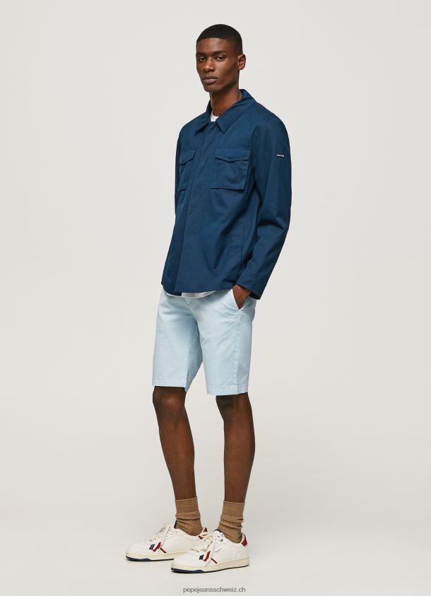 Chino-Shorts aus Baumwolle Männer Pepe Jeans blau bleichen 84XH6T1115