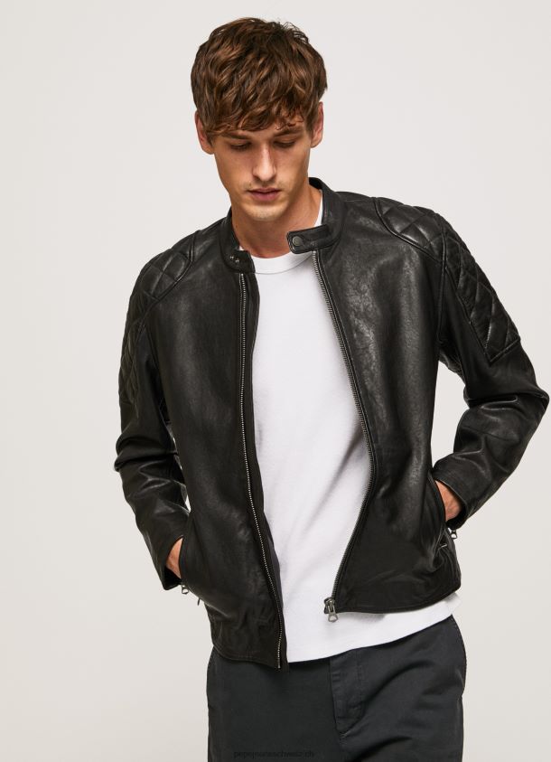 Bikerjacke aus Lammleder Männer Pepe Jeans Schwarz 84XH6T835