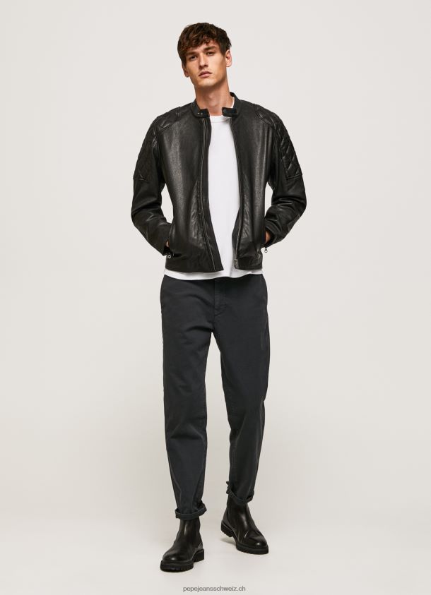 Bikerjacke aus Lammleder Männer Pepe Jeans Schwarz 84XH6T835
