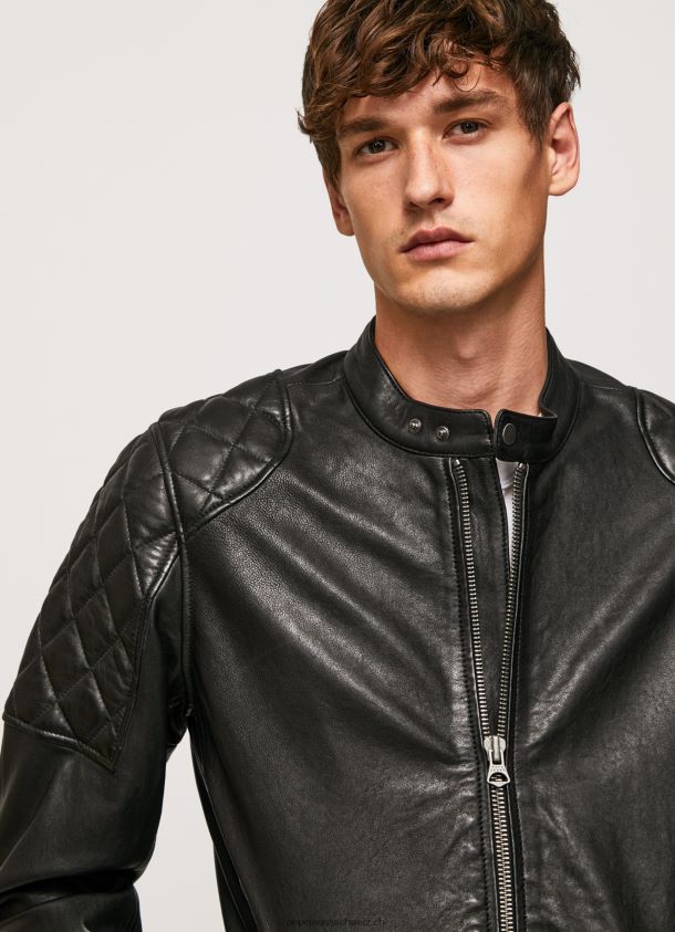 Bikerjacke aus Lammleder Männer Pepe Jeans Schwarz 84XH6T835