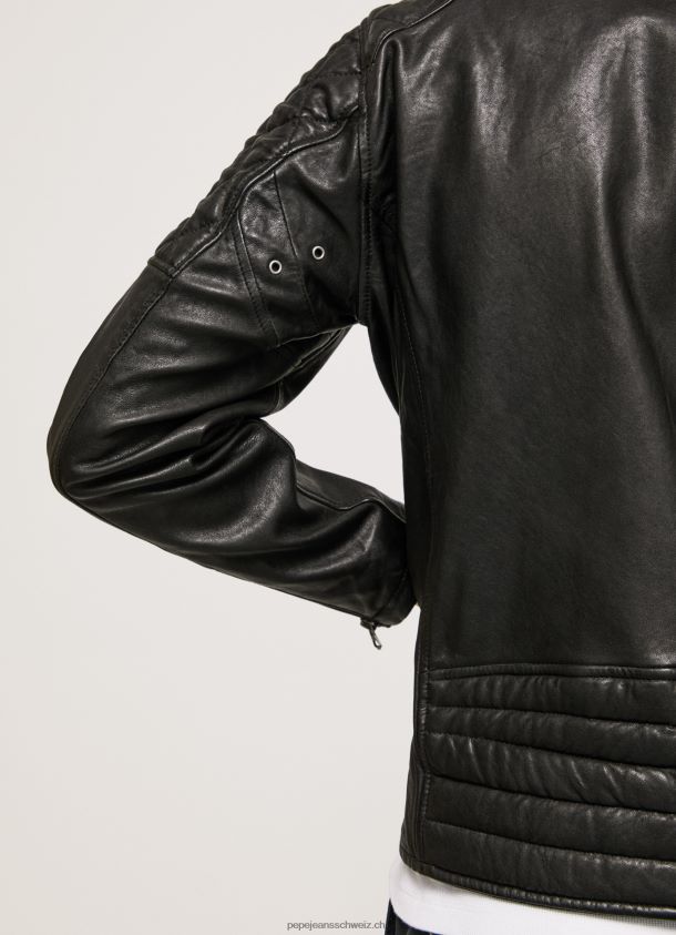 Bikerjacke aus Lammleder Männer Pepe Jeans Schwarz 84XH6T835