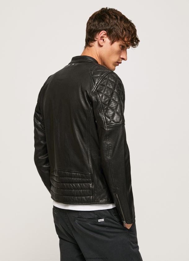 Bikerjacke aus Lammleder Männer Pepe Jeans Schwarz 84XH6T835