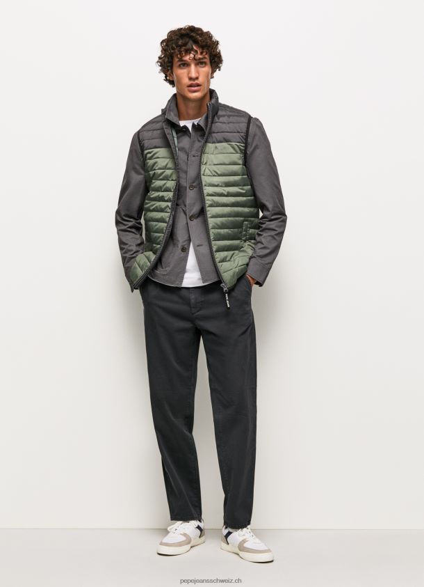 Gefütterte Weste in Farbblöcken Männer Pepe Jeans schwarz gewaschen 84XH6T840
