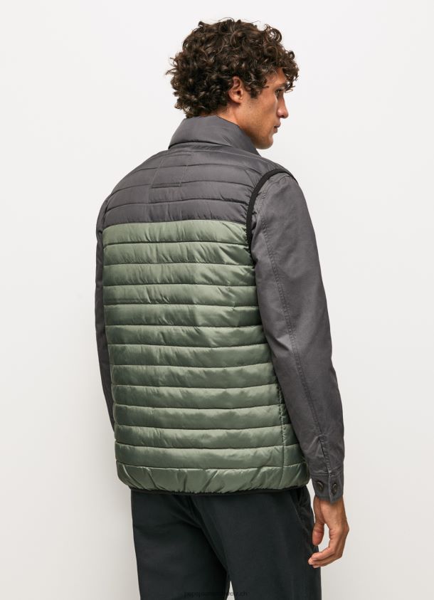 Gefütterte Weste in Farbblöcken Männer Pepe Jeans schwarz gewaschen 84XH6T840