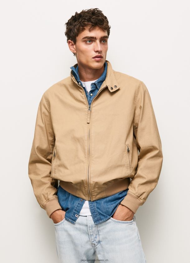 Harrington-Jacke aus Baumwolle Männer Pepe Jeans Kamel 84XH6T830
