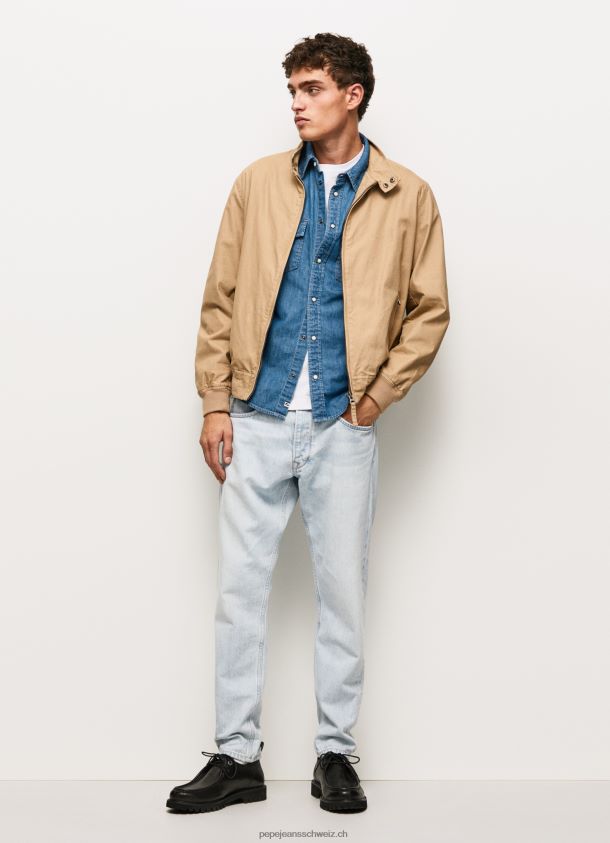 Harrington-Jacke aus Baumwolle Männer Pepe Jeans Kamel 84XH6T830
