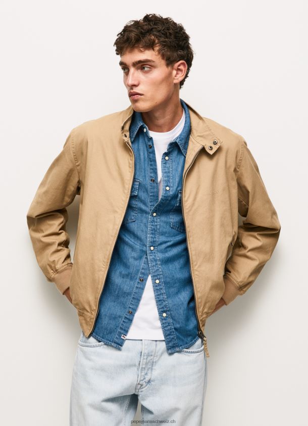Harrington-Jacke aus Baumwolle Männer Pepe Jeans Kamel 84XH6T830