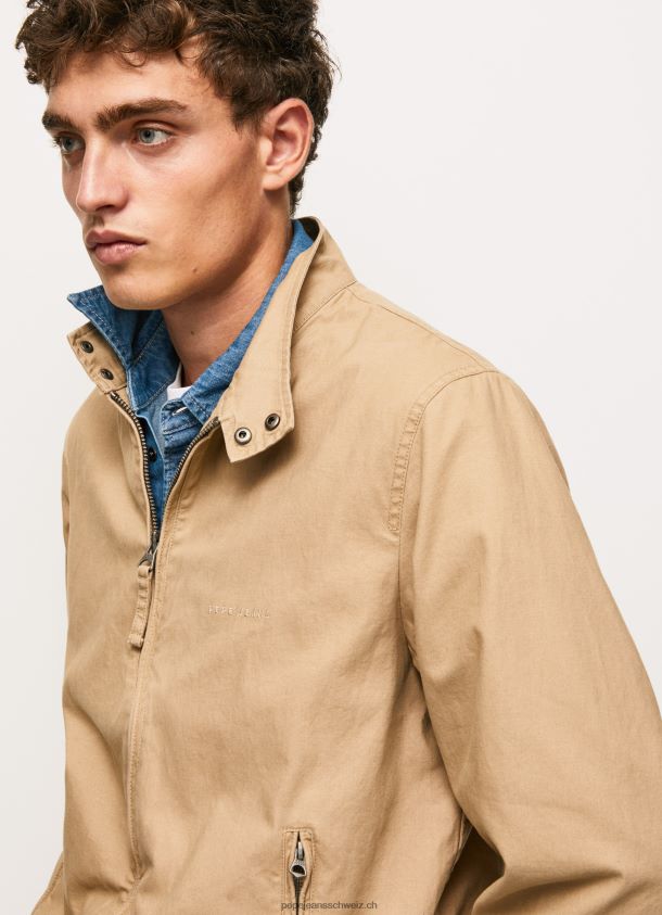Harrington-Jacke aus Baumwolle Männer Pepe Jeans Kamel 84XH6T830