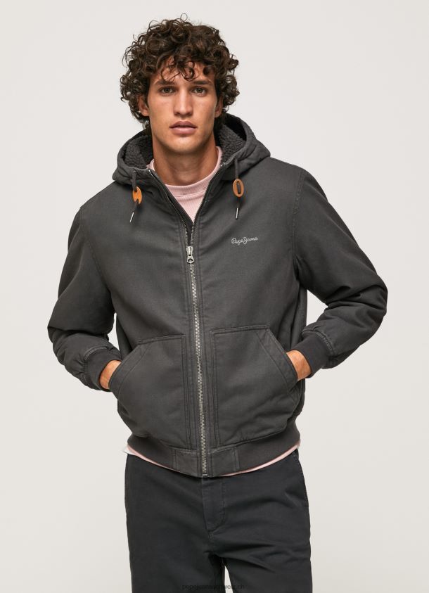 Jacke mit Fleece-Futter Männer Pepe Jeans schwarz gewaschen 84XH6T836