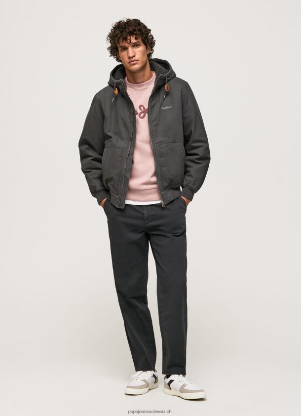 Jacke mit Fleece-Futter Männer Pepe Jeans schwarz gewaschen 84XH6T836