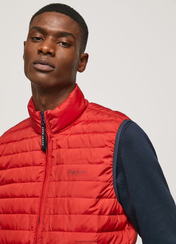gefütterte Weste mit Reißverschluss Männer Pepe Jeans studiorot 84XH6T843