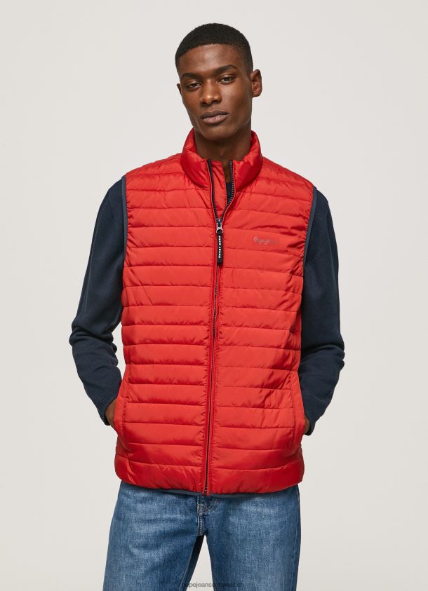 gefütterte Weste mit Reißverschluss Männer Pepe Jeans studiorot 84XH6T843