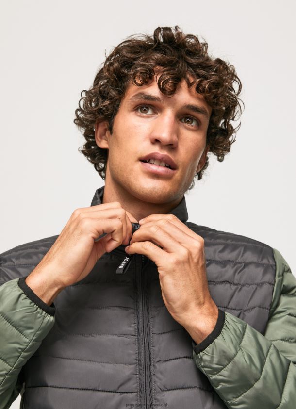 wattierte Daunenjacke Männer Pepe Jeans schwarz gewaschen 84XH6T837