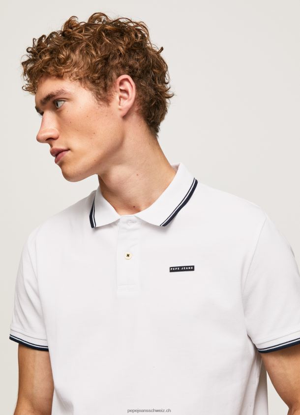 Beschnittenes Poloshirt aus Baumwoll-Piqué Männer Pepe Jeans Weiss 84XH6T1090