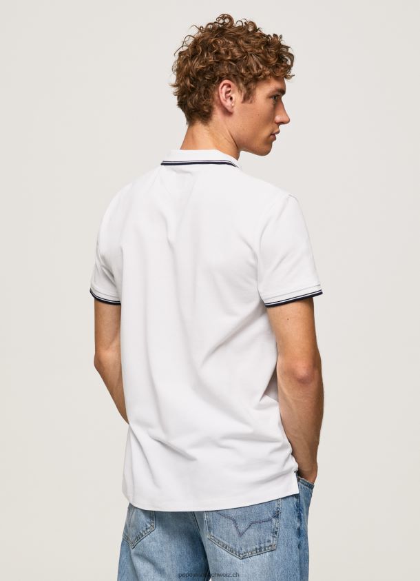 Beschnittenes Poloshirt aus Baumwoll-Piqué Männer Pepe Jeans Weiss 84XH6T1090