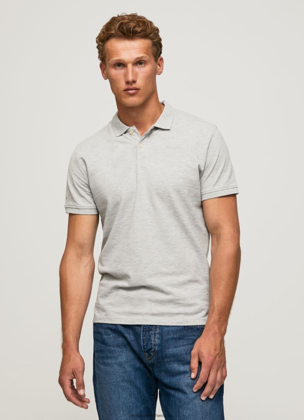 Logo-T-Shirt Männer Pepe Jeans grau meliert 84XH6T1084