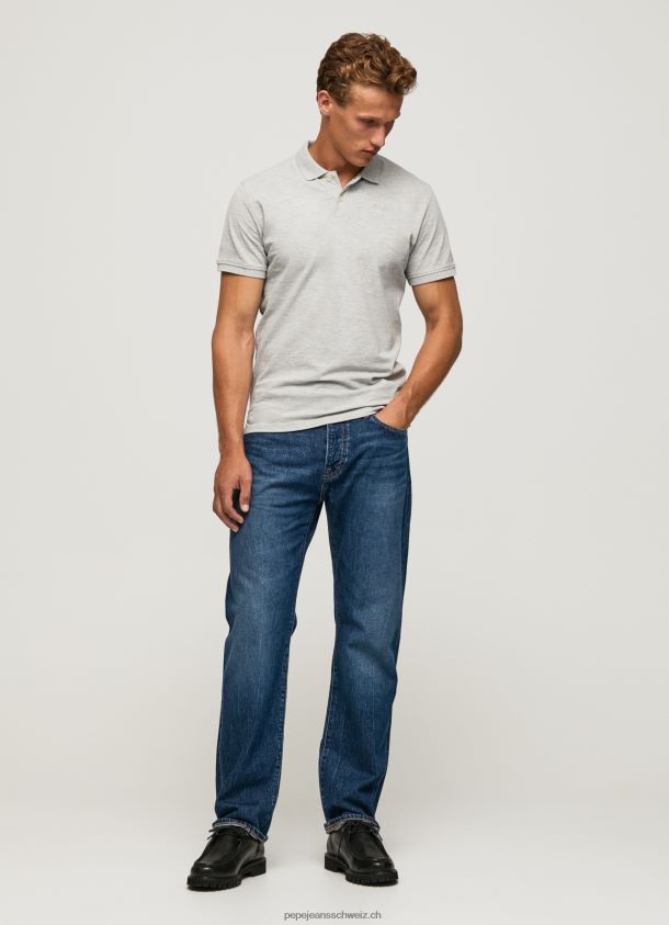 Logo-T-Shirt Männer Pepe Jeans grau meliert 84XH6T1084