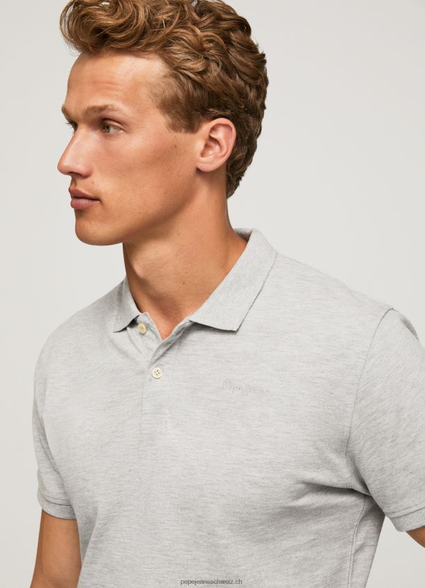 Logo-T-Shirt Männer Pepe Jeans grau meliert 84XH6T1084