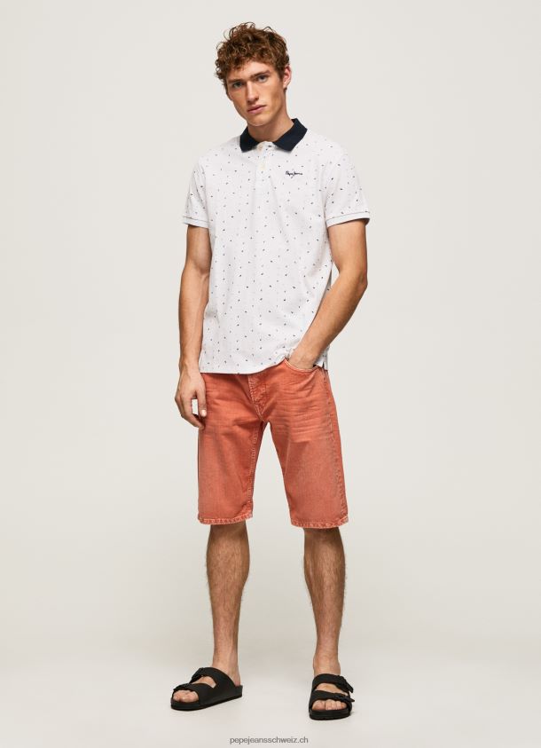 Pique-Poloshirt mit Allover-Print Männer Pepe Jeans Weiss 84XH6T1094