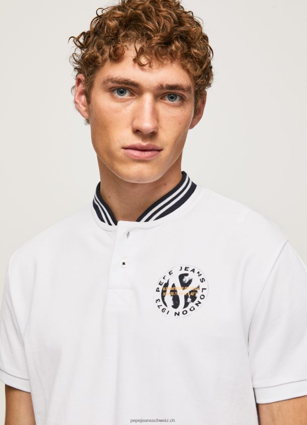 Pique-Poloshirt mit Baseballkragen Männer Pepe Jeans Weiss 84XH6T1087
