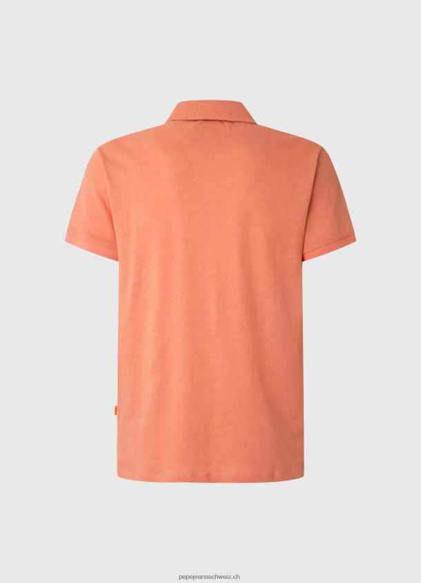 Poloshirt Baumwolle Leinen Männer Pepe Jeans Kürbis orange 84XH6T1088
