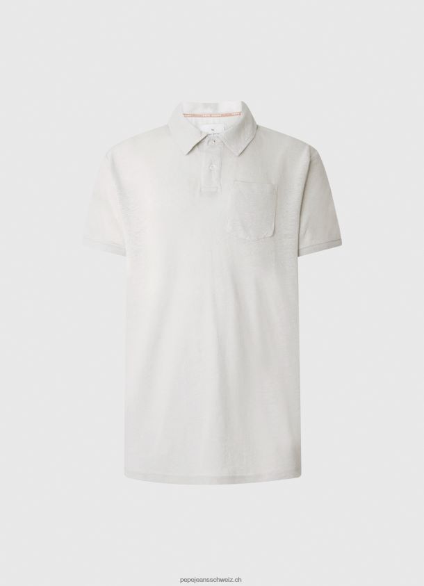Poloshirt Baumwolle Leinen Männer Pepe Jeans nicht-gerade weiss 84XH6T1089