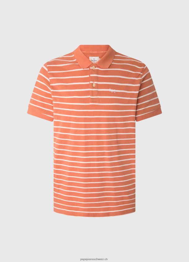 Poloshirt mit gestreiftem Aufdruck Männer Pepe Jeans Kürbis orange 84XH6T1091