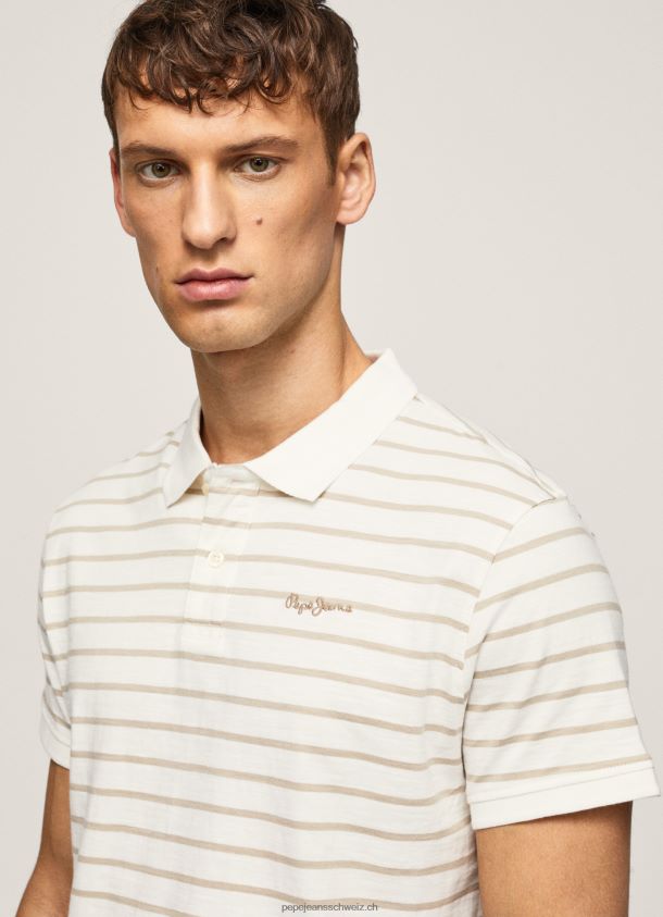 Poloshirt mit gestreiftem Aufdruck Männer Pepe Jeans nicht-gerade weiss 84XH6T1092