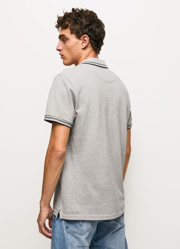 gesticktes Pikee-Poloshirt mit Logo Männer Pepe Jeans grau meliert 84XH6T1077