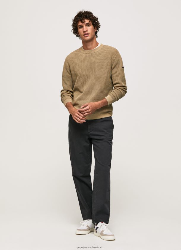 Baumwolljersey in Waffelstrick Männer Pepe Jeans Kamel 84XH6T855