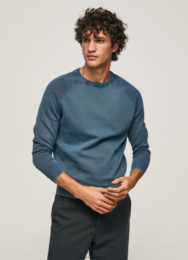 Baumwolljersey mit rundem Kragen Männer Pepe Jeans Jarman 84XH6T864