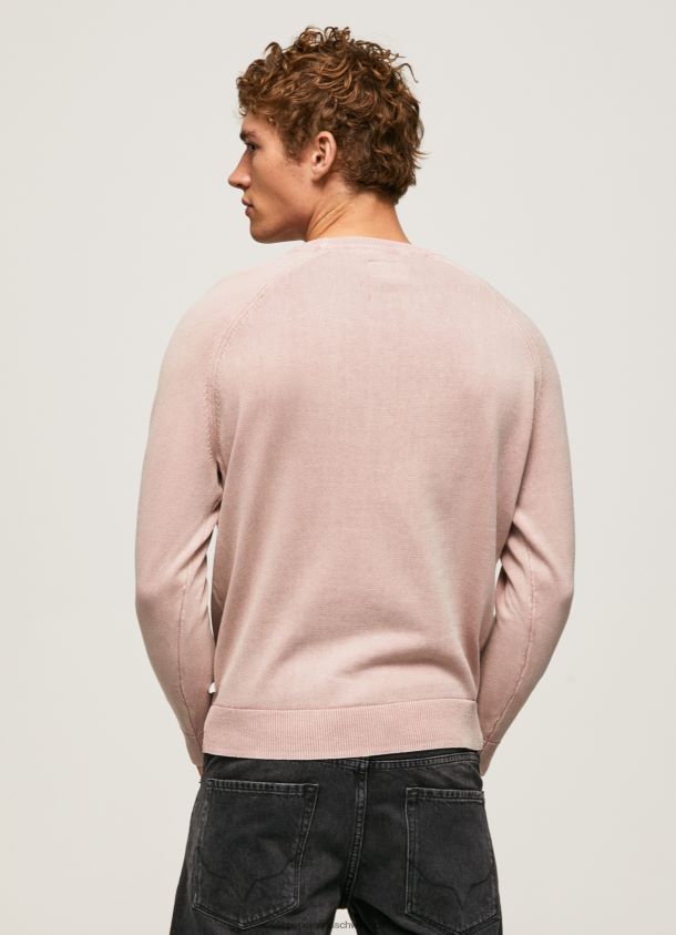 Baumwolljersey mit rundem Kragen Männer Pepe Jeans Rosa bleichen 84XH6T863