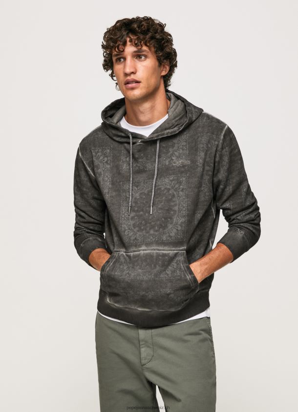 Bandana-Pullover aus Baumwolle Männer Pepe Jeans schwarz gewaschen 84XH6T893