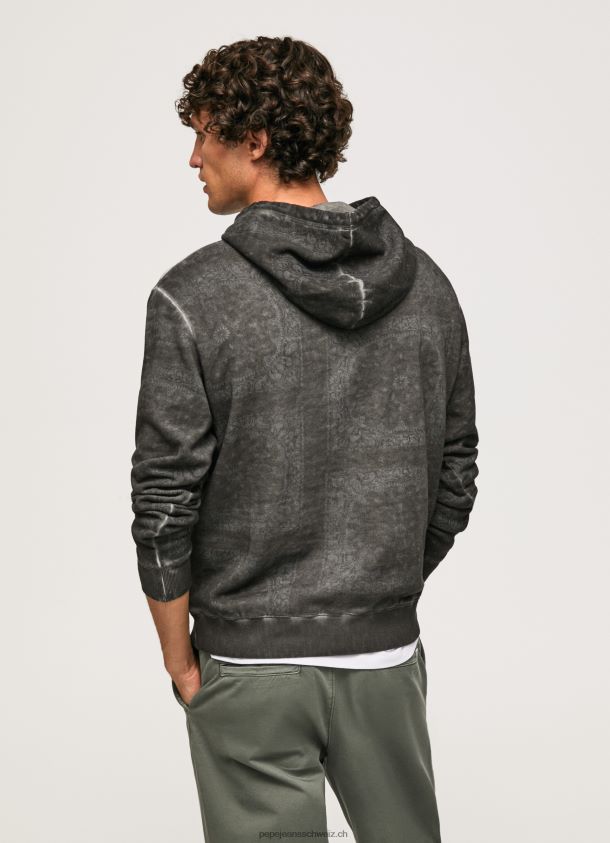 Bandana-Pullover aus Baumwolle Männer Pepe Jeans schwarz gewaschen 84XH6T893
