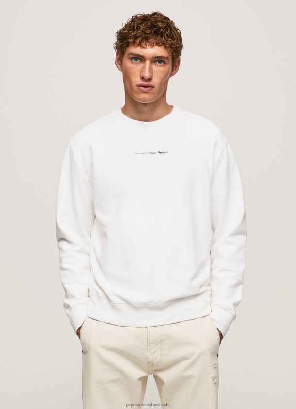 Baumwoll-Sweatshirt mit Logo-Print Männer Pepe Jeans Weiss 84XH6T897