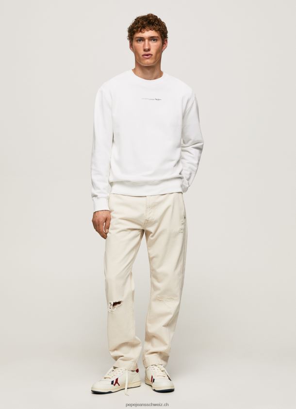 Baumwoll-Sweatshirt mit Logo-Print Männer Pepe Jeans Weiss 84XH6T897
