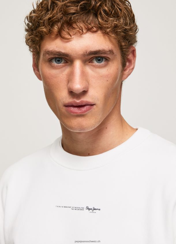 Baumwoll-Sweatshirt mit Logo-Print Männer Pepe Jeans Weiss 84XH6T897
