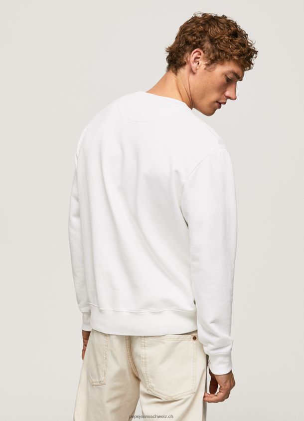 Baumwoll-Sweatshirt mit Logo-Print Männer Pepe Jeans Weiss 84XH6T897