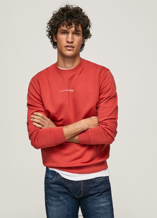 Baumwoll-Sweatshirt mit Logo-Print Männer Pepe Jeans studiorot 84XH6T906